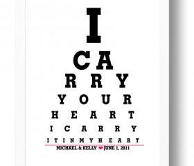 I Love You Engagement, Anniversary, Wedding Gift- I Carry You Heart I Carry it in My Heart Sign