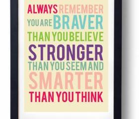 You are Brave- Inspirational Quote- 