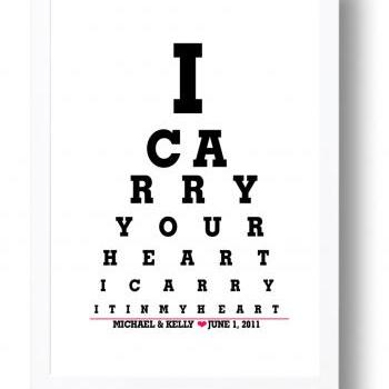 I Love You Engagement, Anniversary, Wedding Gift- I Carry You Heart I Carry it in My Heart Sign